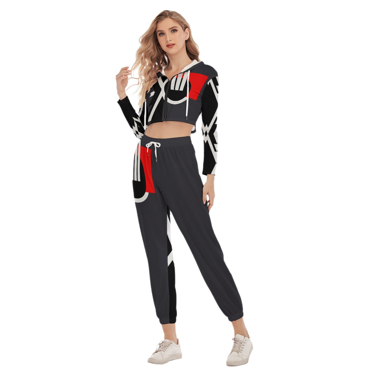 Origen Destination Symbol-inspired Women's Crop Hoodie Jumpsuit