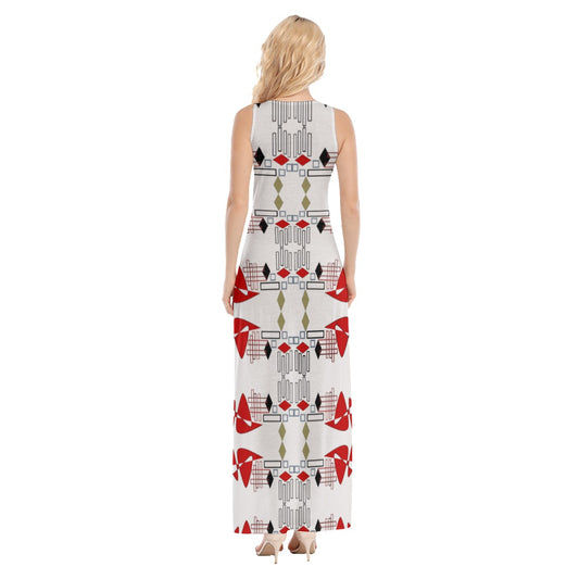 Origen Destination Women's White Patterned Vest Dress