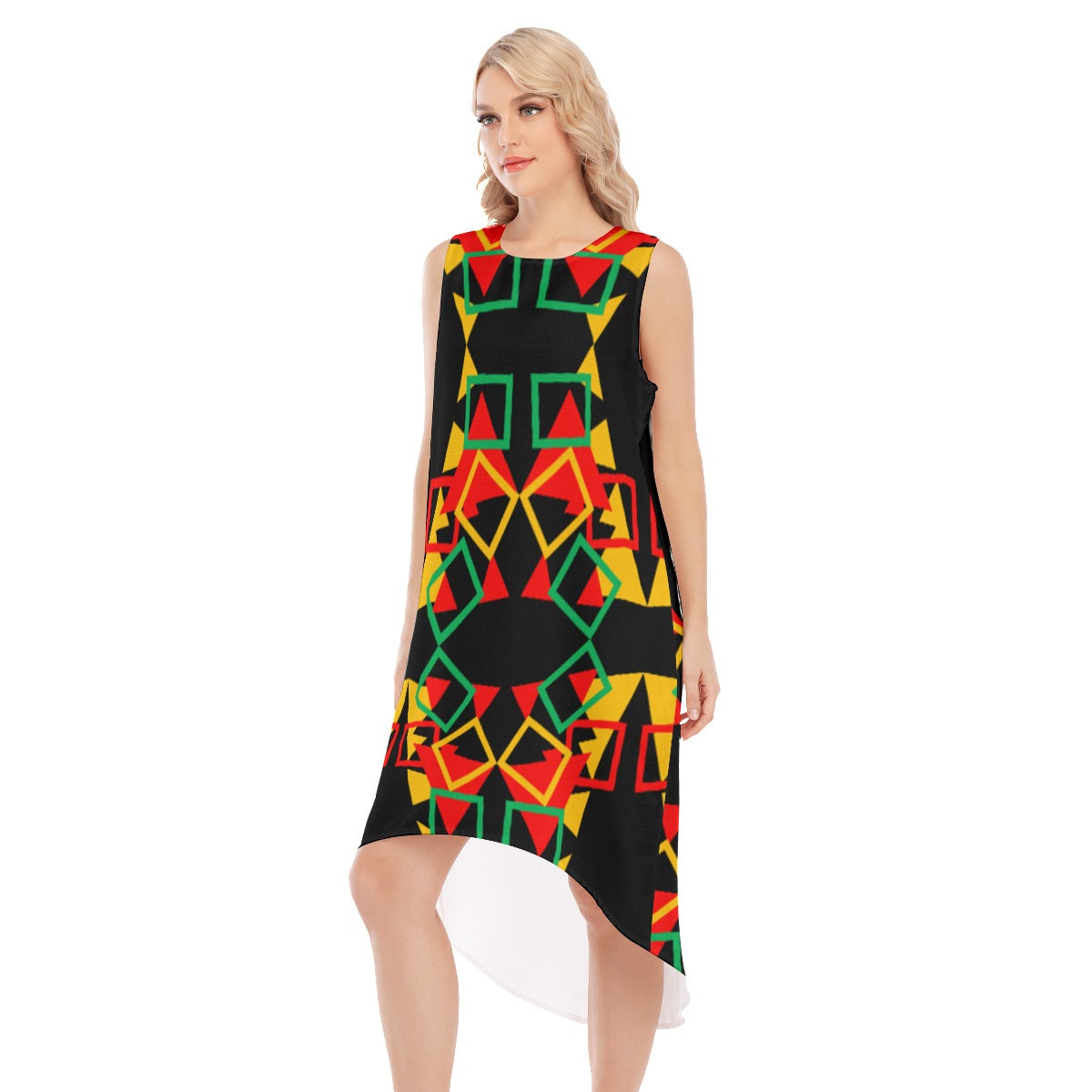 Origen Destination |On-Arrival Point of Origen Women's Black/Multicolor Sleeveless Long Dress