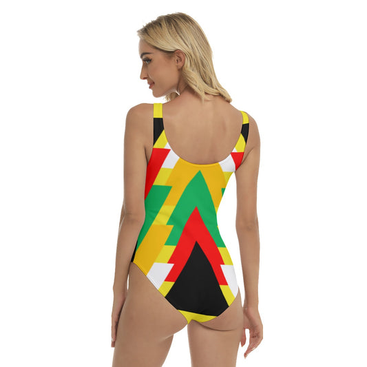 Origen Destination Women's Black/Green/Red One-piece Swimsuit