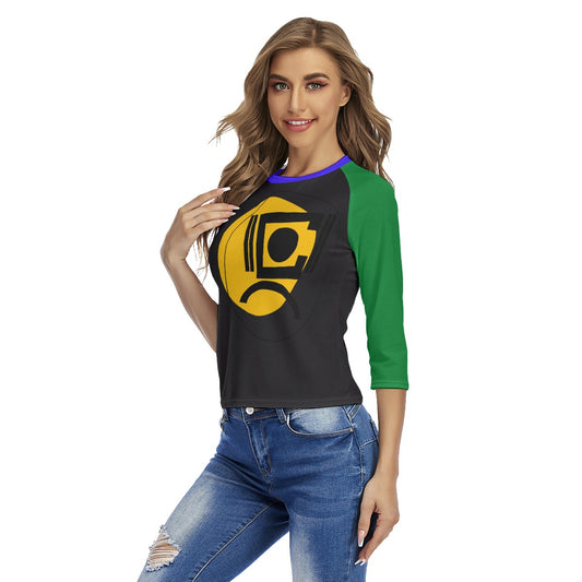 Origen Destination |On-Arrival Point of Origen Women's Raglan Green Sleeves T-shirts