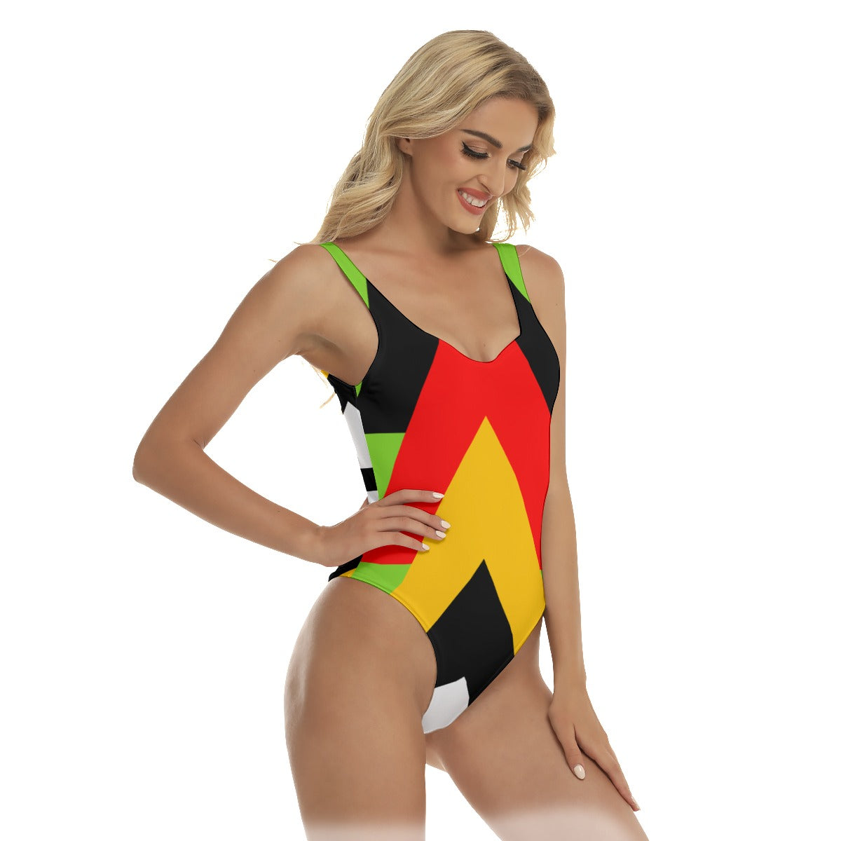 Origen Destination |On-Arrival Point of Origen Women's Lime/Red/Black One-piece Swimsuit
