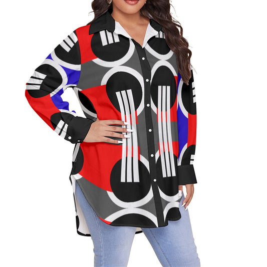 Origen Destination Women's Long-sleeve Classic Button-down Shirt (Plus)