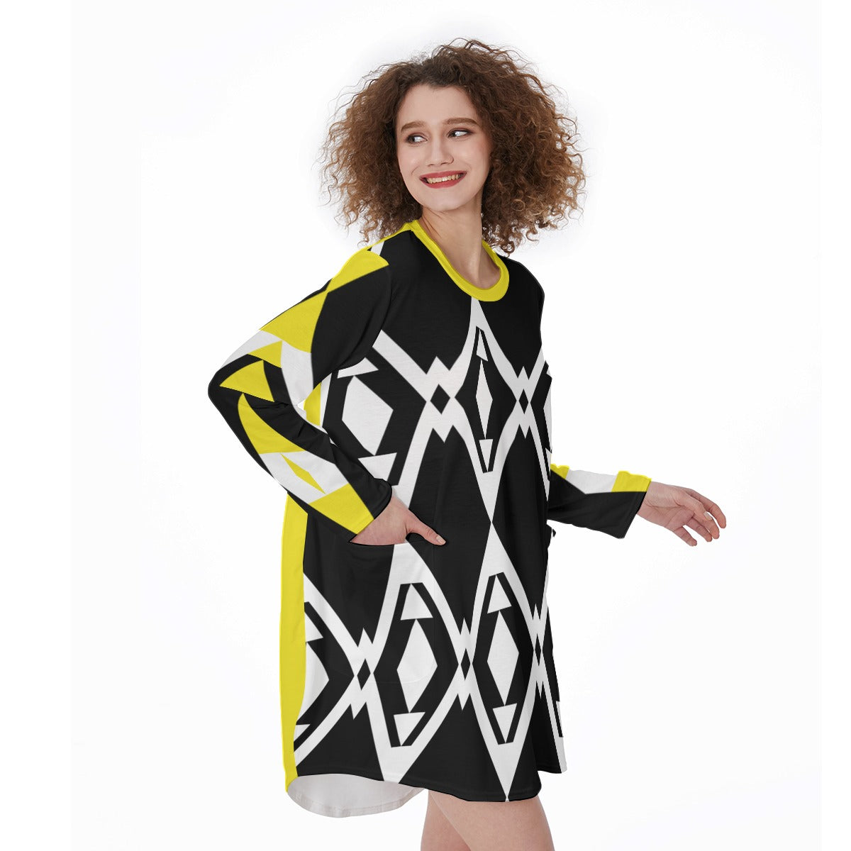 Origen Destination | On-Arrival Point of Origen  Dia-Symbol Women's Casual Long Sleeve Dress