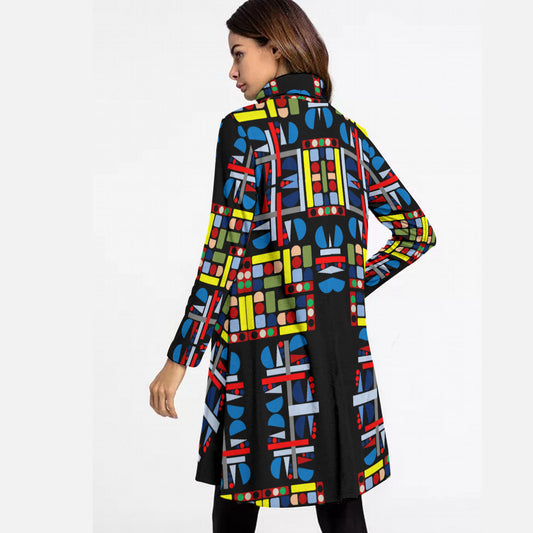 OD Women's Turtle neck Flare out Dress DFG67