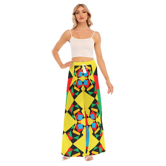 Origen Destination |On-Arrival Point of Origen Women's Yellow/Multicolor Front Mid Split Pants