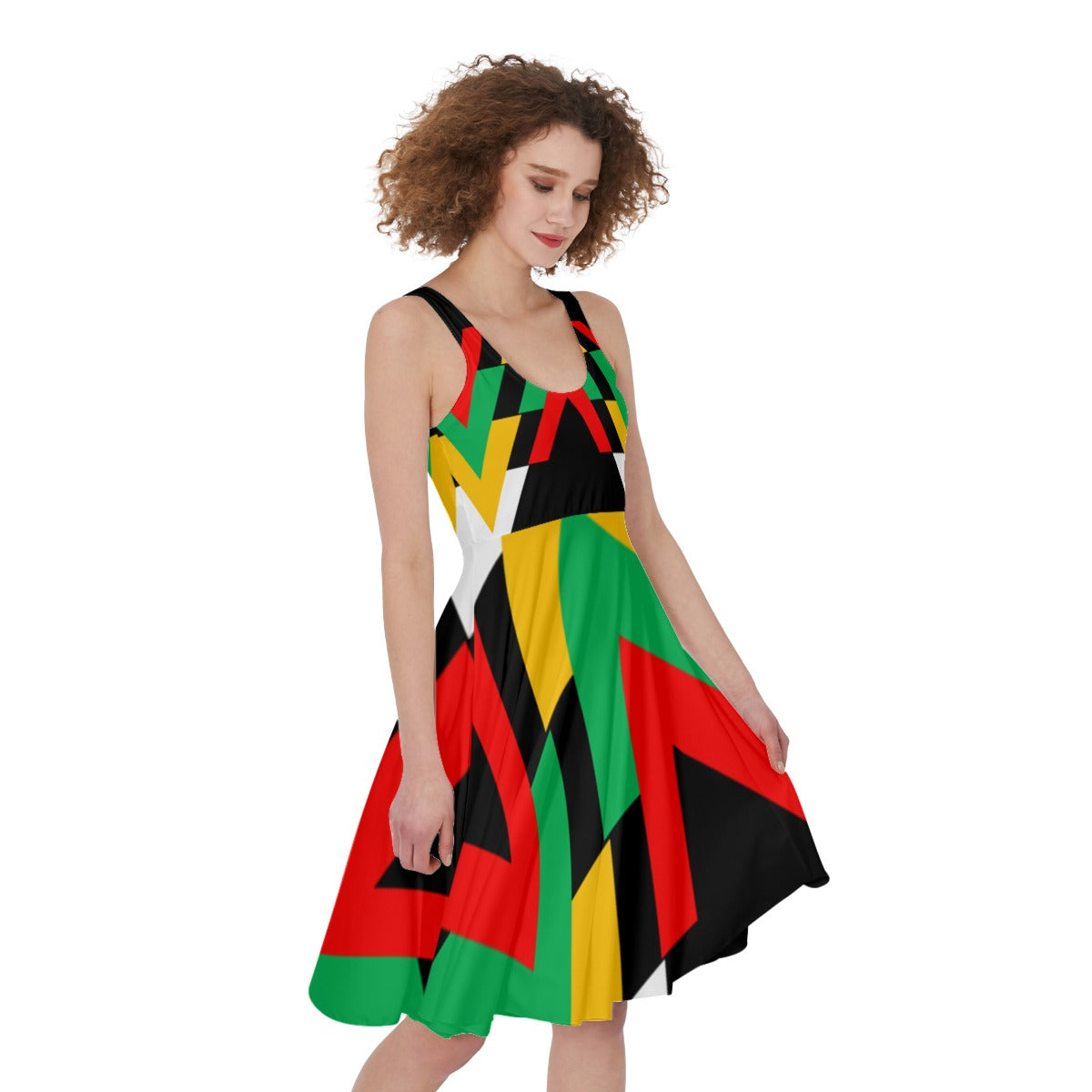Origen Destination |On-Arrival Point of Origen Women's Black/Gold/Red Multicolor Dress