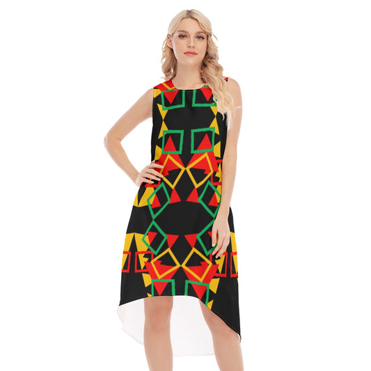 Origen Destination |On-Arrival Point of Origen Women's Black/Multicolor Sleeveless Long Dress