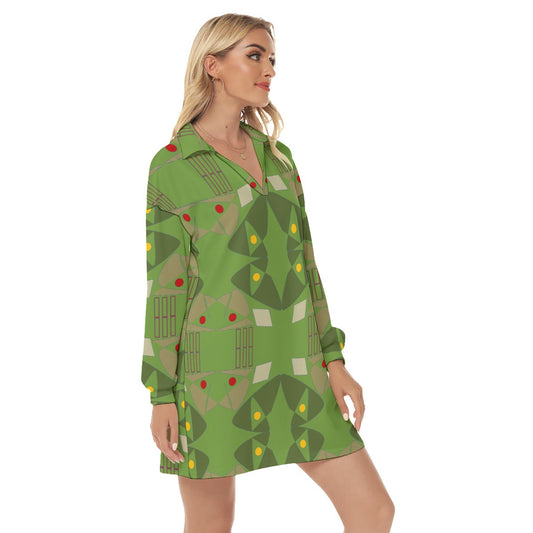 Origen Destination V-Neck Long-sleeved Blouse