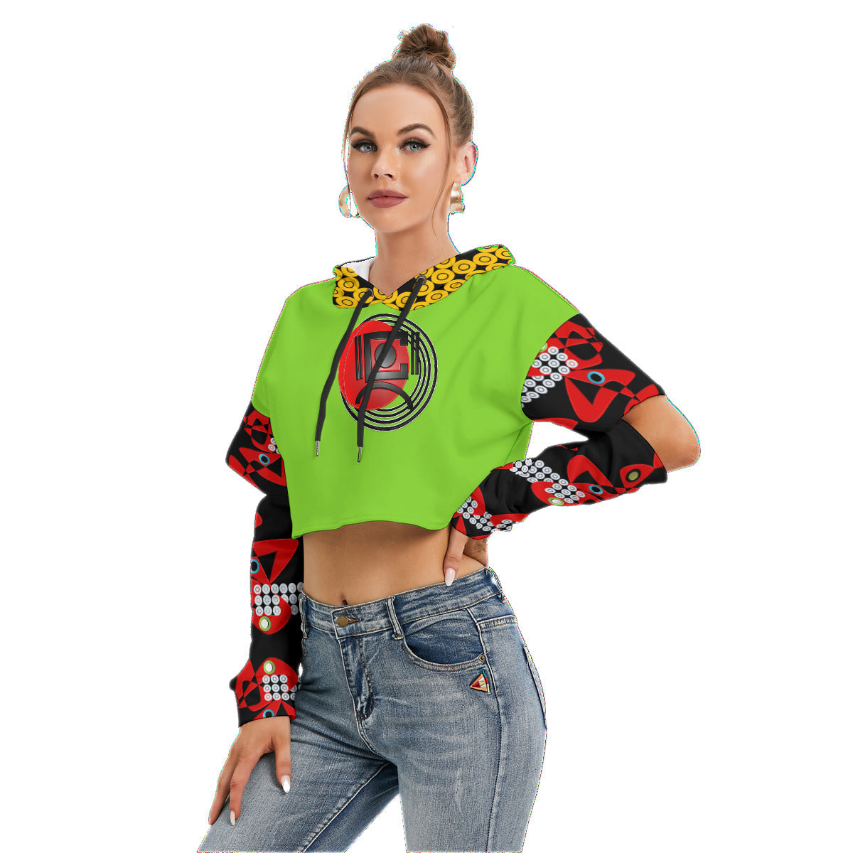 OD Women's Sig Heavy Hollow Out Sleeve Hoodie YGrn