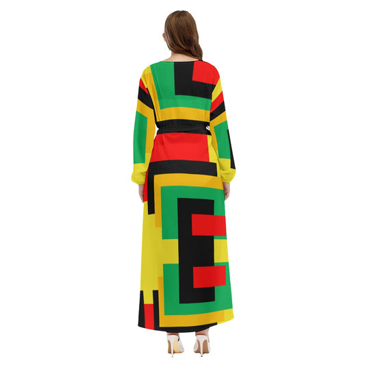 Origen Destination |On-Arrival Point of Origen Women's Green/Red/Multicolor Beach Long Coat