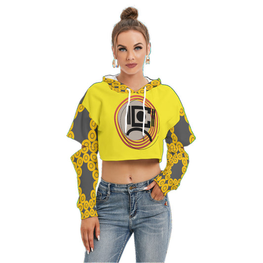 OD  Women's Sig Heavy Hollow Out Sleeve Hoodie GryYL