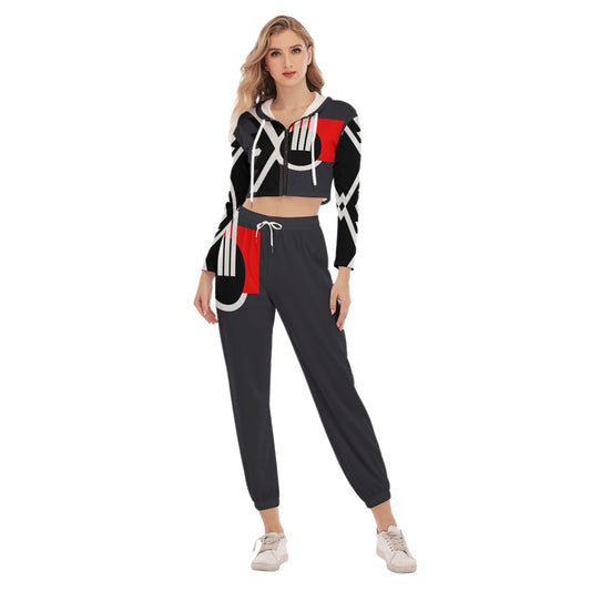 Origen Destination Symbol-inspired  Women's Crop Hoodie Jumpsuit