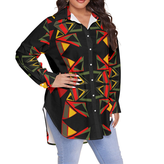 Origen Destination Women's Long-sleeve Classic Button-down Shirt (Plus)