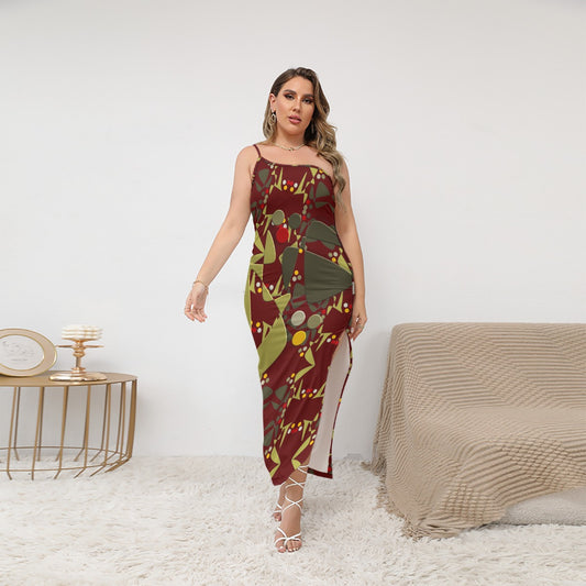 Origen Destination Women's Oblique-Shoulder Exposure Dress With Side Split (Plus Size)