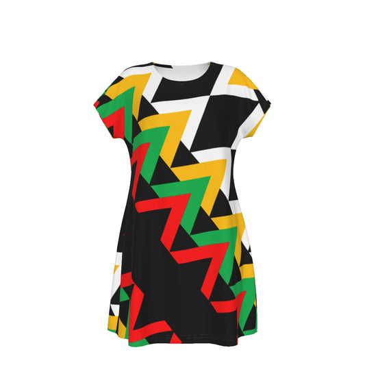 Origen Destination |On-Arrival Point of Origen Dia-symbol Women's Short Sleeve Dress