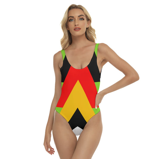Origen Destination |On-Arrival Point of Origen Women's Lime/Red/Black One-piece Swimsuit