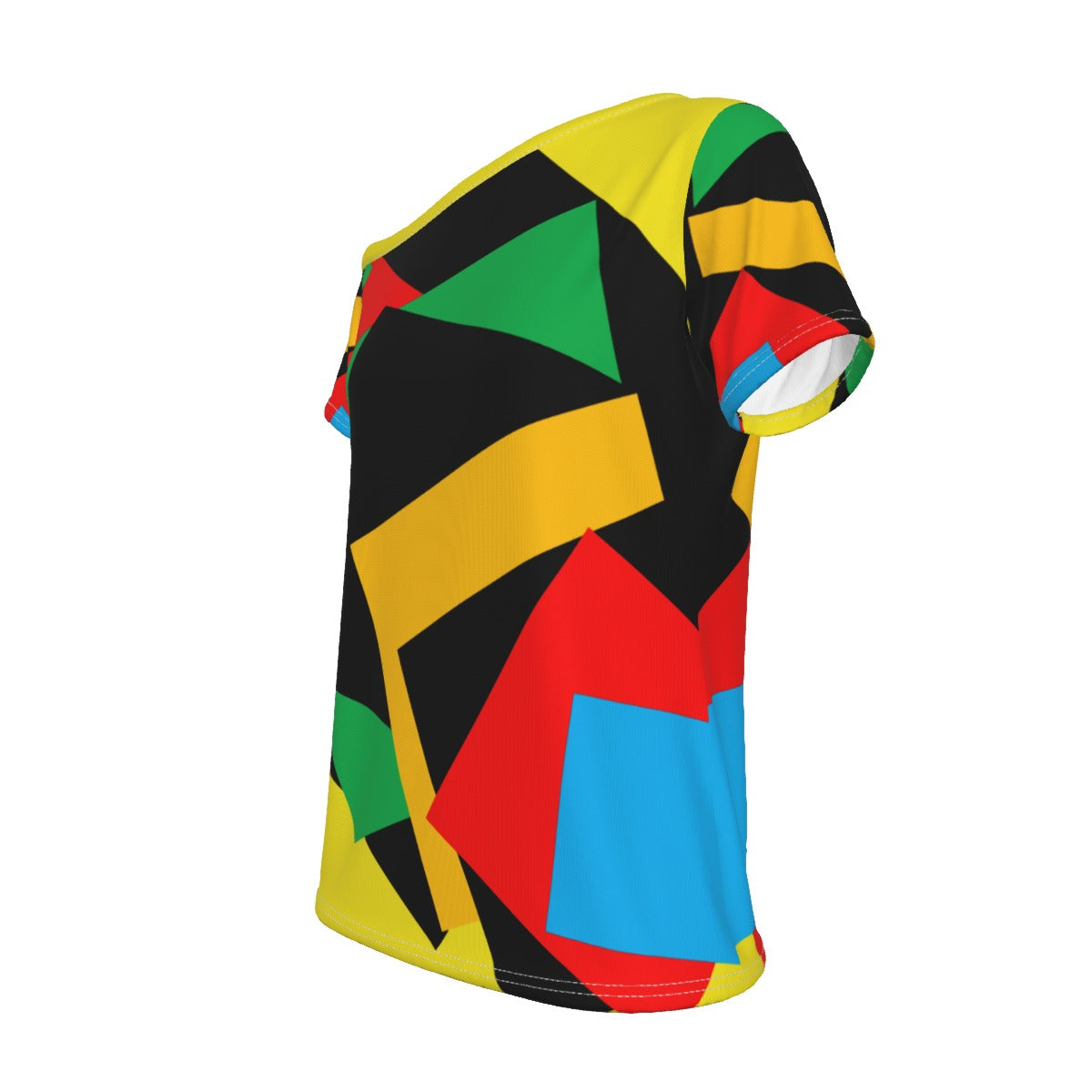 Origen Destination |On-Arrival Point of Origen Women's Black/Gold/Red Off-Shoulder T-shirt