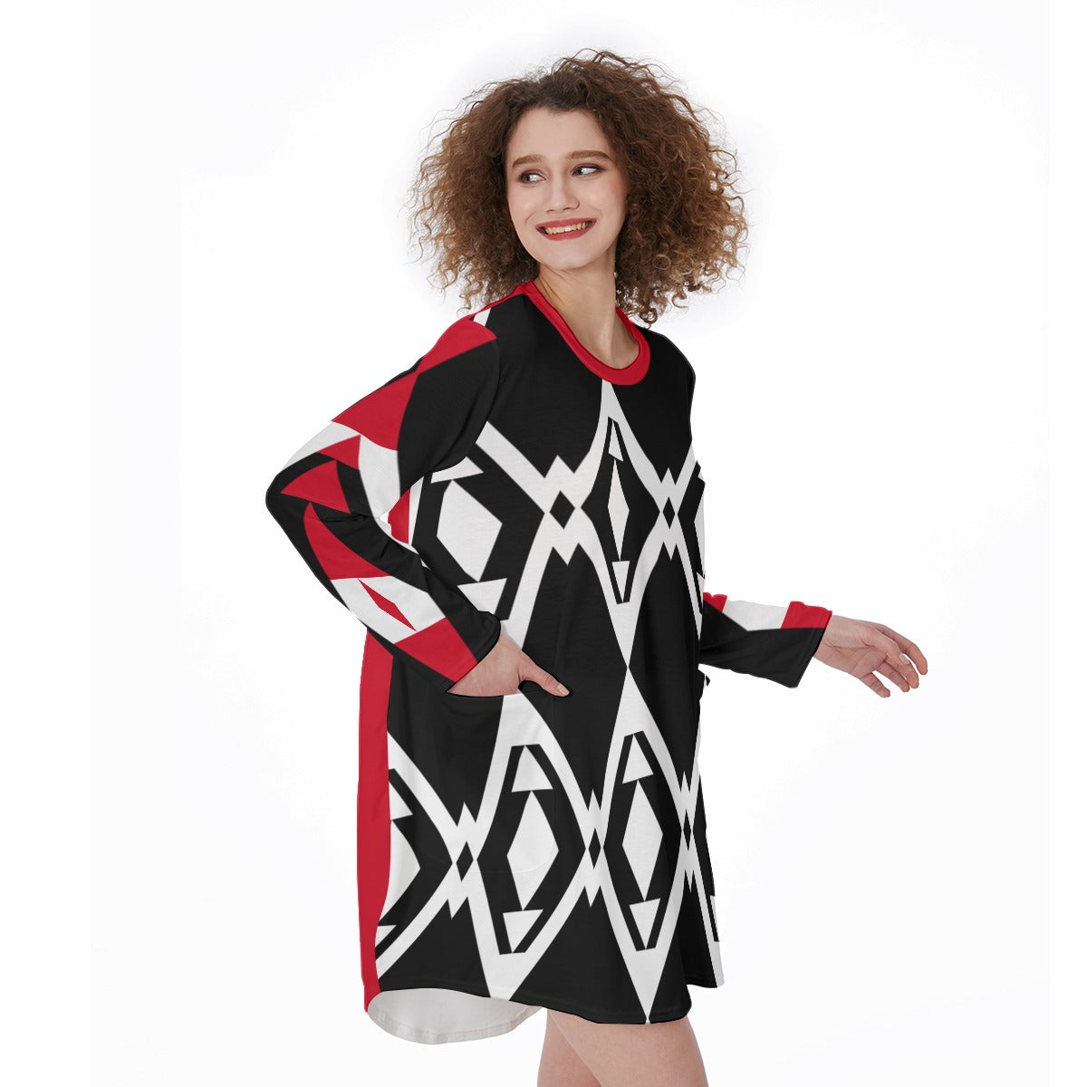 Origen Destination | On-Arrival Point of Origen  Dia-Symbol Women's Casual Long Sleeve Dress