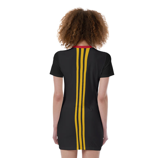 Origen Destination |On-Arrival Point of Origen  Women's Short Sleeve Fitted Dress