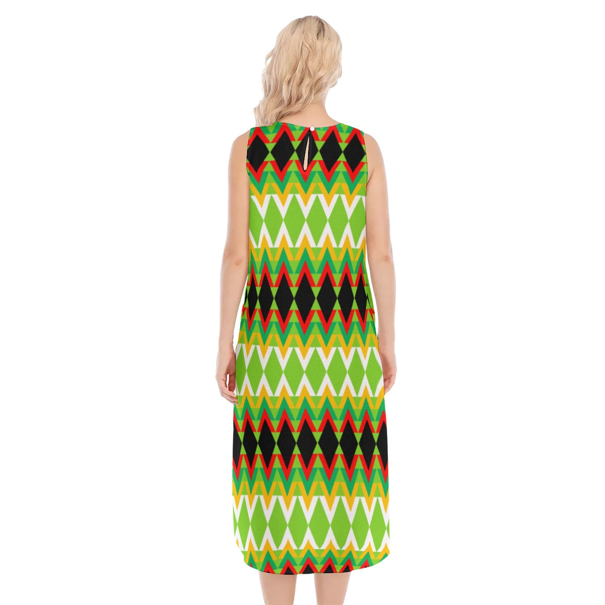 Origen Destination |On-Arrival Point of Origen Dia-symbol Women's Sleeveless Long Dress