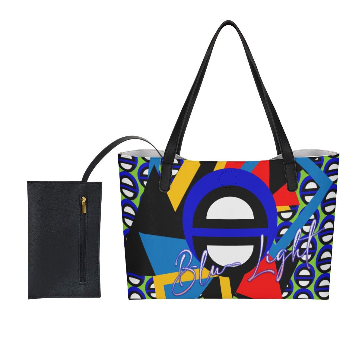Origen Destination| Blu-Light Women's Tote Bag With Black Mini Purse