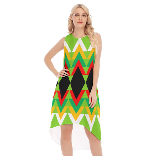 Origen Destination |On-Arrival Point of Origen Dia-symbol Women's Sleeveless Long Dress