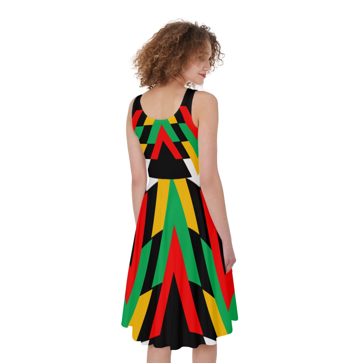 Origen Destination |On-Arrival Point of Origen Women's Black/Gold/Red Multicolor Dress
