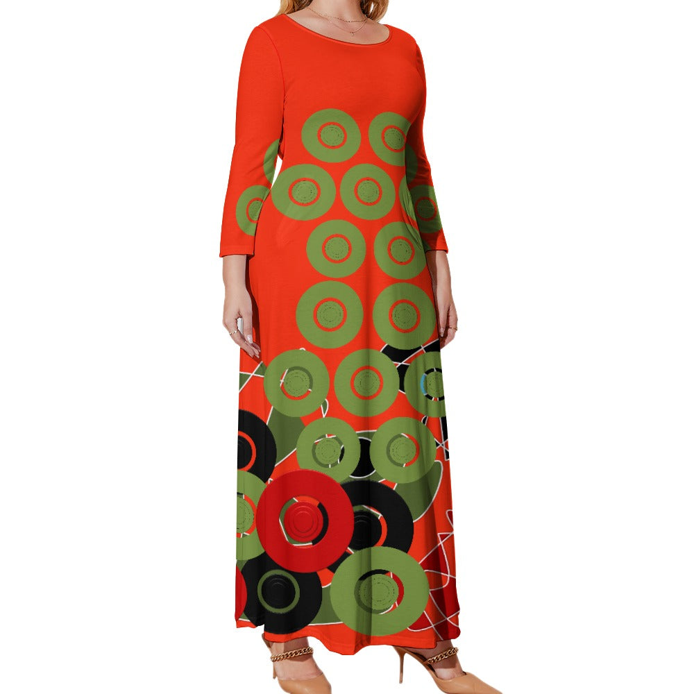 Origen Destination Women's Loose Crew Neck Long Sleeve (Full-figure) Dress