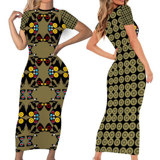 Origen Destination Short Sleeve Bodycon Dress