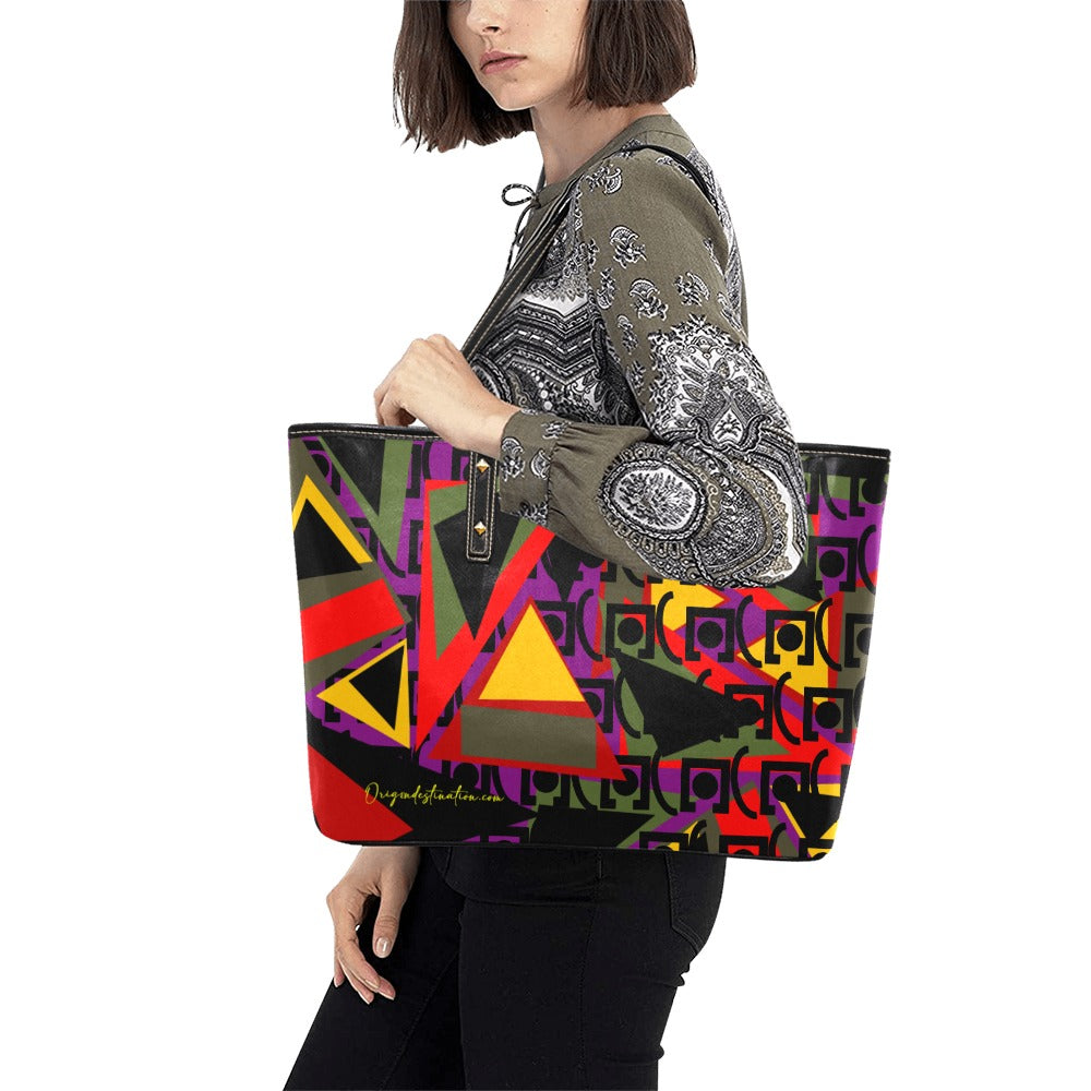 Origen Destination Signature Women's Rivet-strap Large Tote Bag