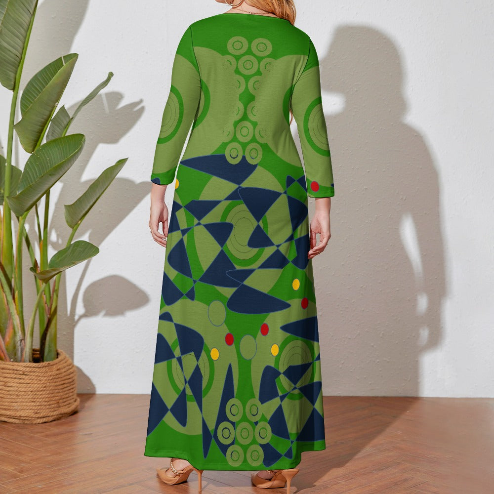 Origen Destination Women's Loose Crew Neck Long Sleeve (Full-figure) Dress