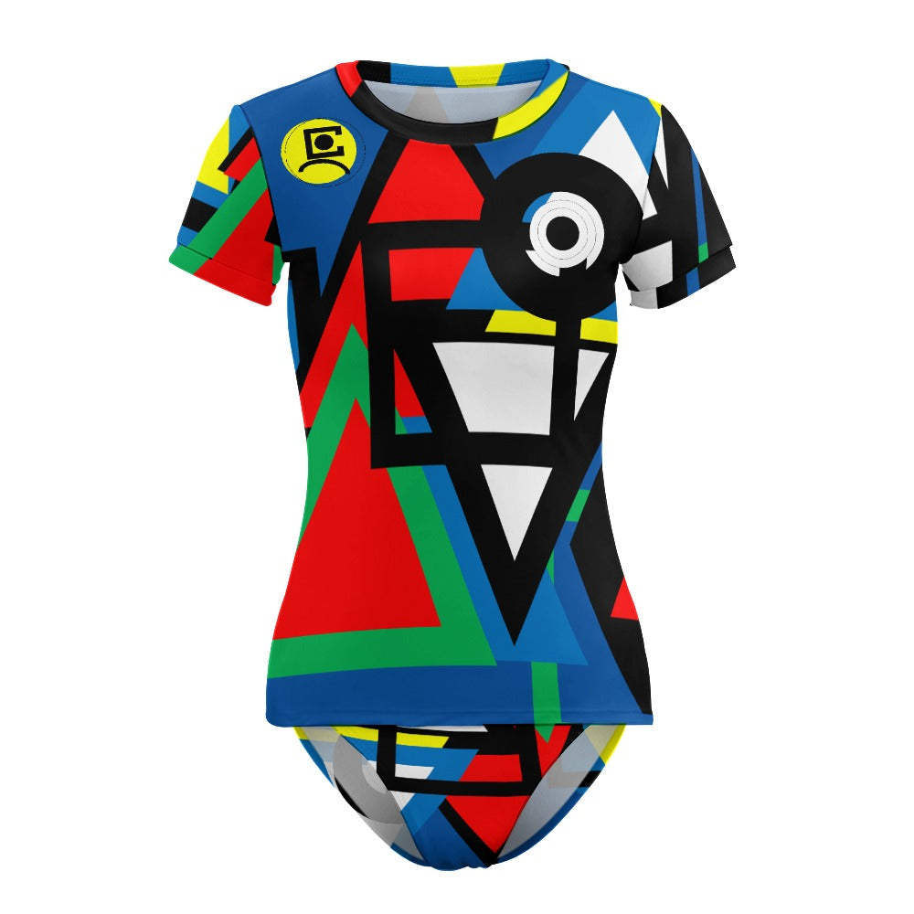 Origen Destination Women's Short Sleeve Two-piece Swimsuit