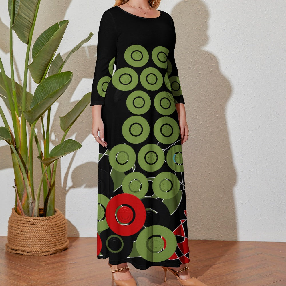 Origen Destination Women's Loose Crew Neck Long Sleeve (Full-figure) Dress