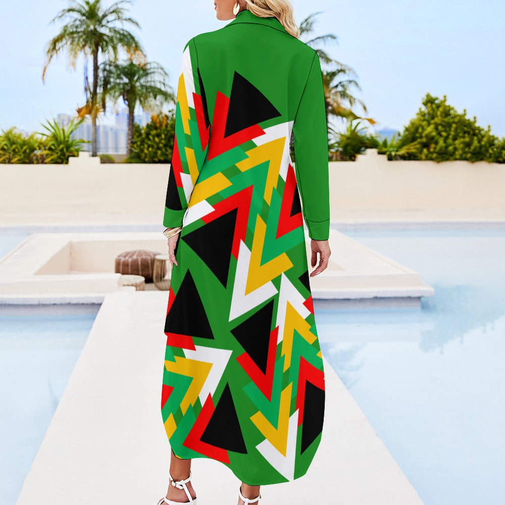 Origen Destination Women's Long Sleeve Button Neck Shirt Dress