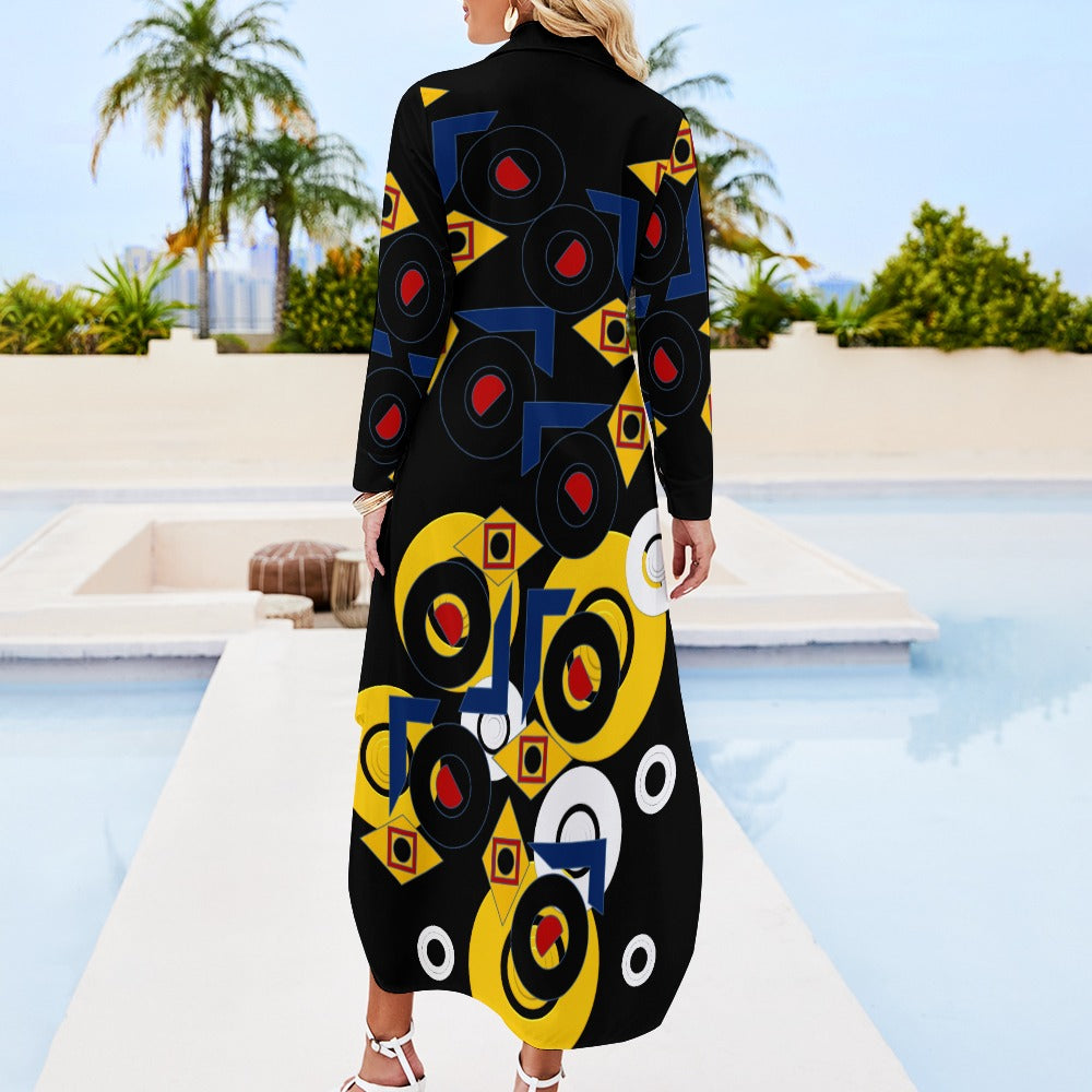 Origen Destination Women's Button Neck Long Sleeve Shirt Dress