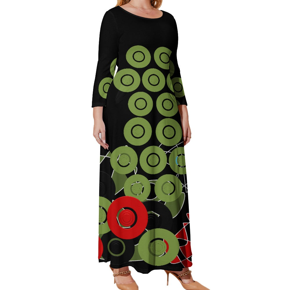 Origen Destination Women's Loose Crew Neck Long Sleeve (Full-figure) Dress