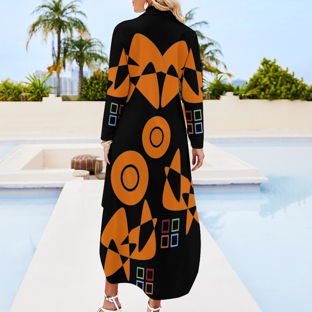 Origen Destination Women's Long Sleeve  Button Neck Shirt Dress