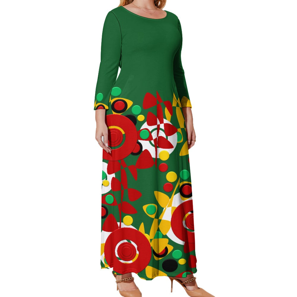 Origen Destination Women's Loose Crew Neck Long Sleeve (Full-figure) Dress