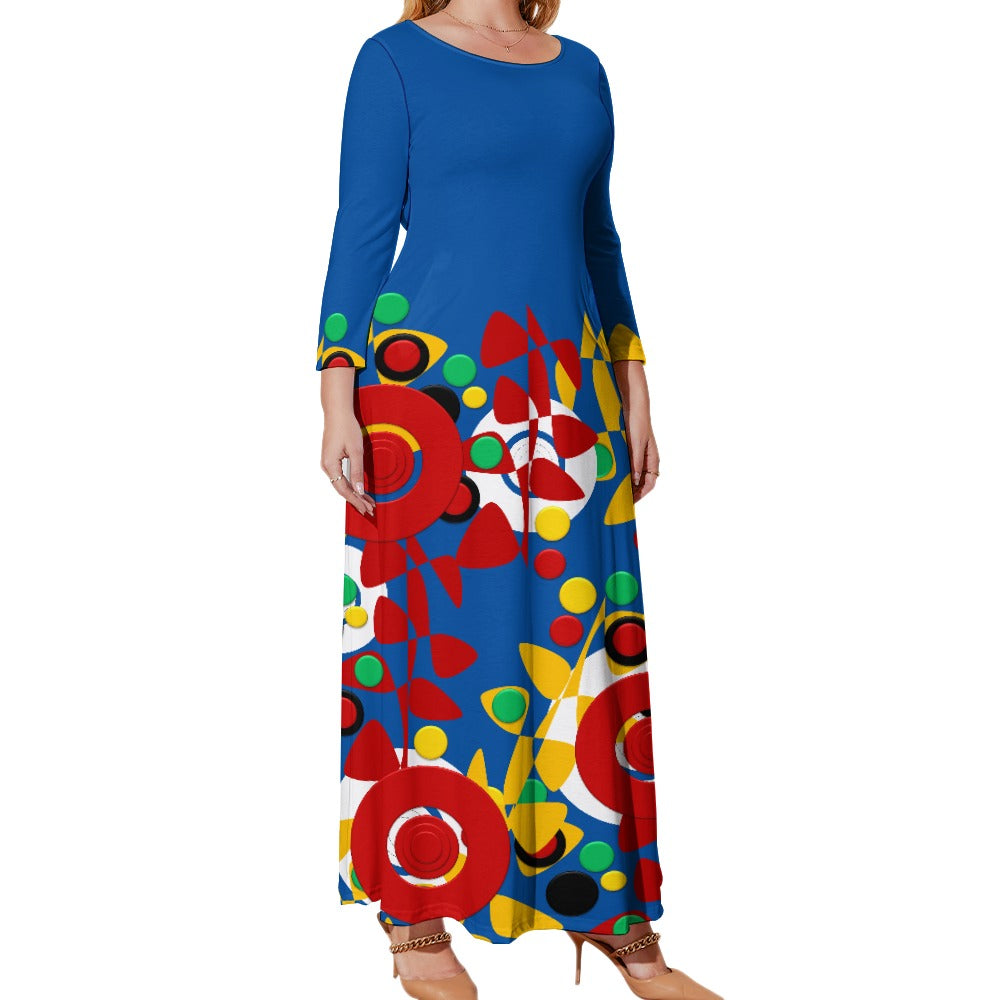 Origen Destination Women's Loose Crew Neck Long Sleeve (Full-figure) Dress