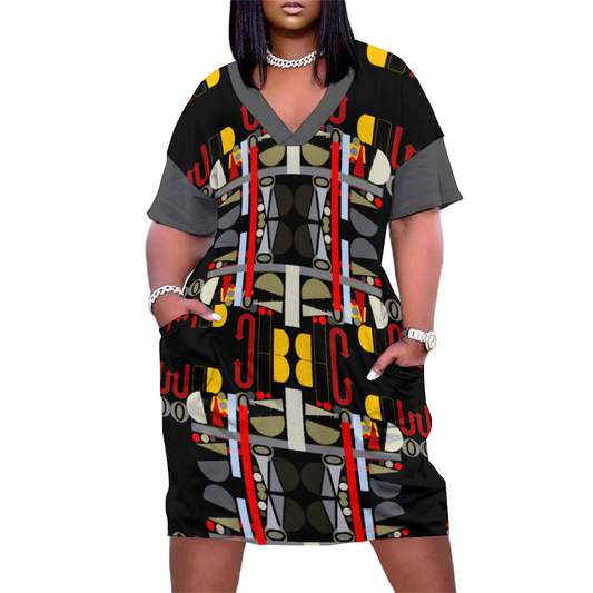 OD SIG-SYM Women's V-neck Dress
