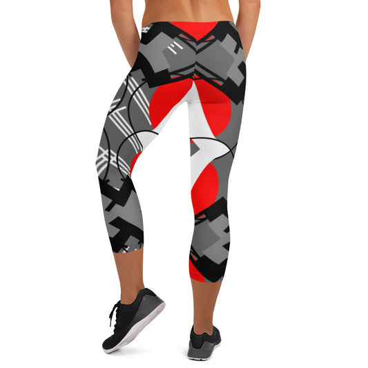 Origen Destination |On-Arrival Point of Origen Symbol-inspired Grey/Multi-color Capri Leggings