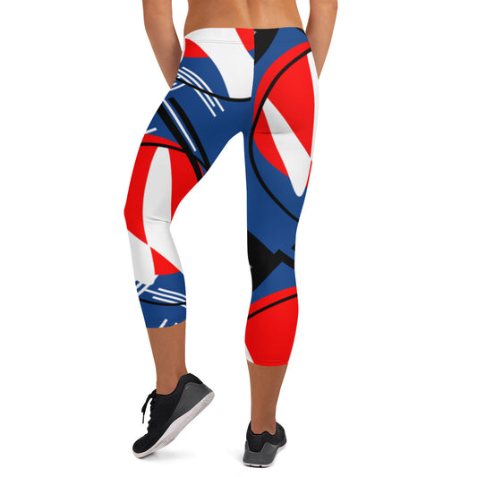 Origen Destination |On-Arrival Point of Origen Symbol-inspired Blue Capri Leggings