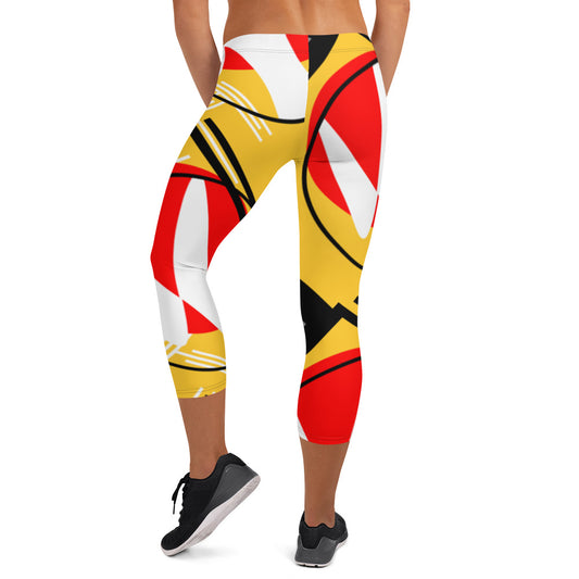 Origen Destination |On-Arrival Point of Origen Symbol-inspired Yellow-gold Capri Leggings