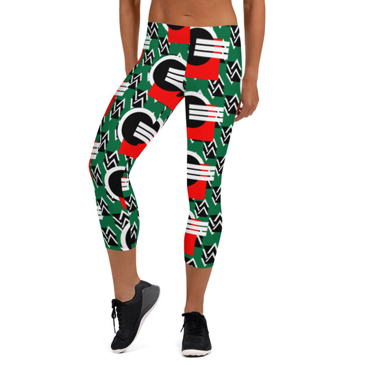 Origen Destination |On-Arrival Point of Origen Symbol-inspired Green Capri Leggings
