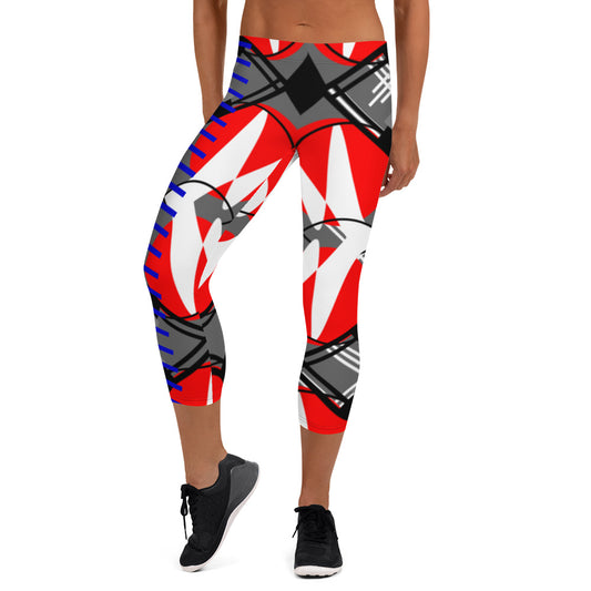 Origen Destination |On-Arrival Point of Origen Symbol-inspired Grey/Multi-color Capri Leggings
