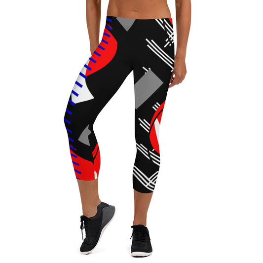 Origen Destination |On-Arrival Point of Origen Symbol-inspired Black Capri Leggings