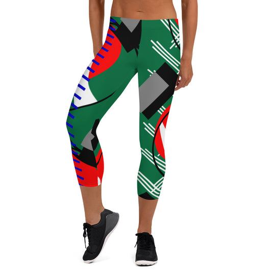 Origen Destination |On-Arrival Point of Origen Symbol-inspired Green Capri Leggings