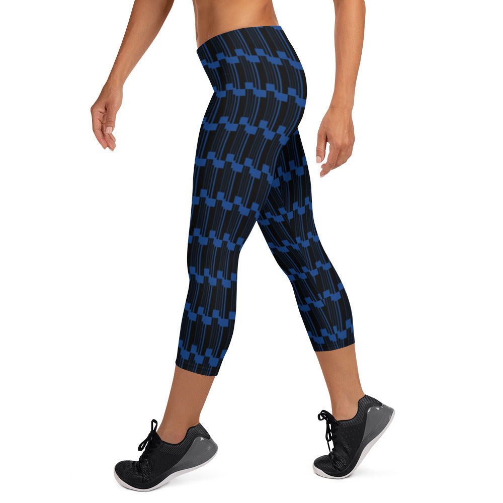 Origen Destination |On-Arrival Point of Origen Symbol-inspired Blue Capri Leggings