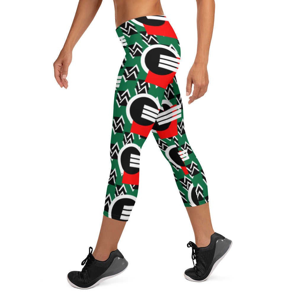Origen Destination |On-Arrival Point of Origen Symbol-inspired Green Capri Leggings